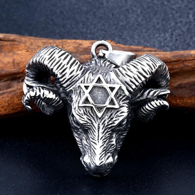 Viking Sheep Head Stainless Steel Pendant + Necklace - VikingsBrand