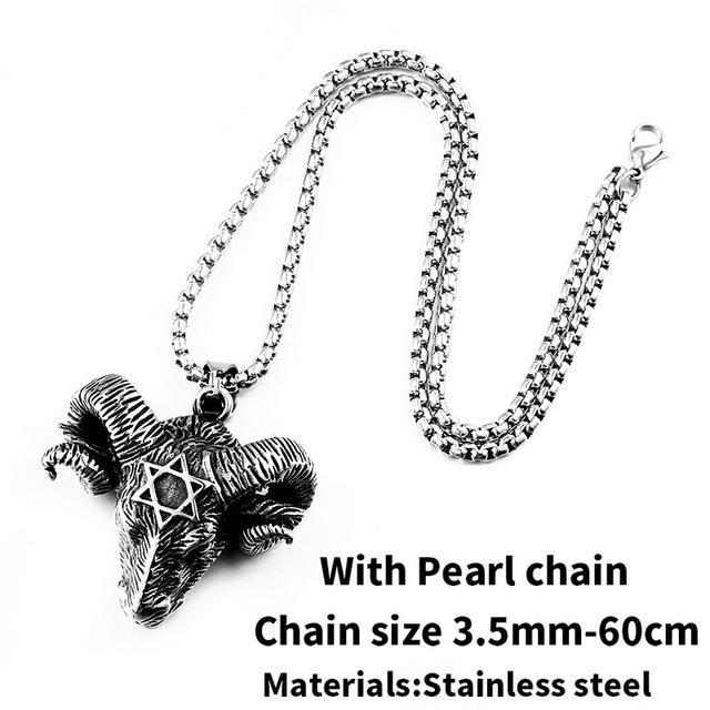 Viking Sheep Head Stainless Steel Pendant + Necklace - VikingsBrand