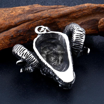 Viking Sheep Head Stainless Steel Pendant + Necklace - VikingsBrand