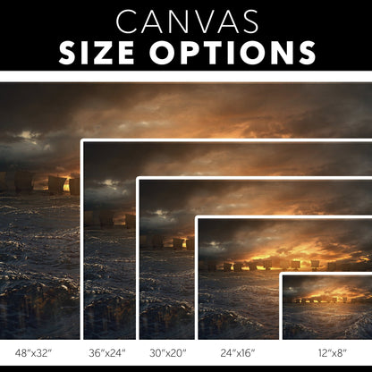 Viking Ship Fleet Premium Canvas Wall Art