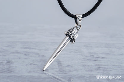 Viking Sword with Hand Pendant Sterling Silver Norse Viking Jewelry