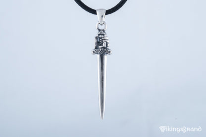 Viking Sword with Hand Pendant Sterling Silver Norse Viking Jewelry