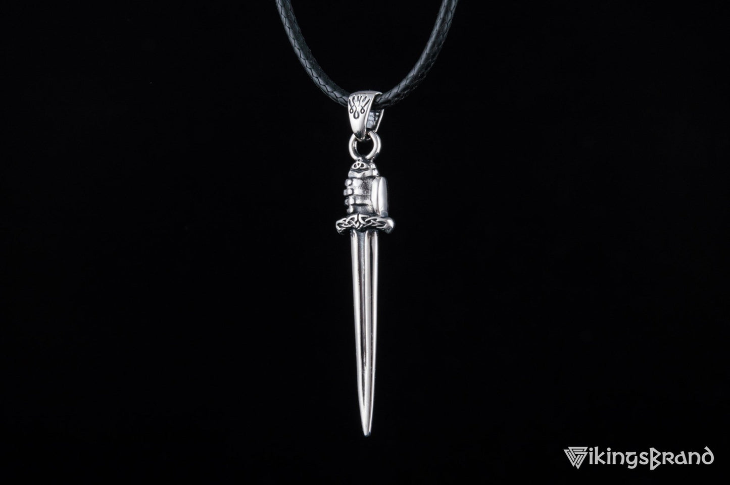 Viking Sword with Hand Pendant Sterling Silver Norse Viking Jewelry