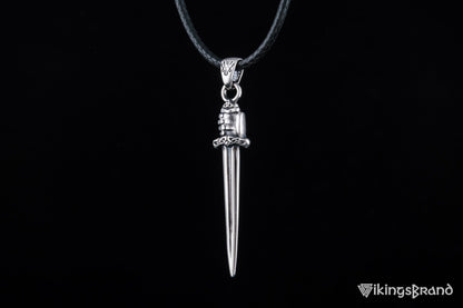 Viking Sword with Hand Pendant Sterling Silver Norse Viking Jewelry