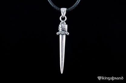Viking Sword with Hand Pendant Sterling Silver Norse Viking Jewelry