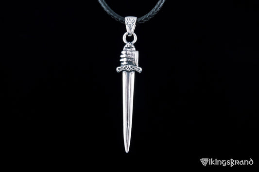 Viking Sword with Hand Pendant Sterling Silver Norse Viking Jewelry