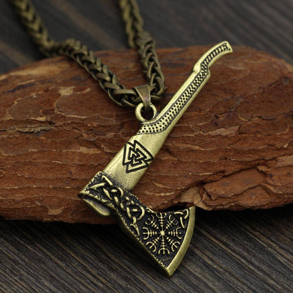 Viking Valknut Axe Pendant Necklace - VikingsBrand
