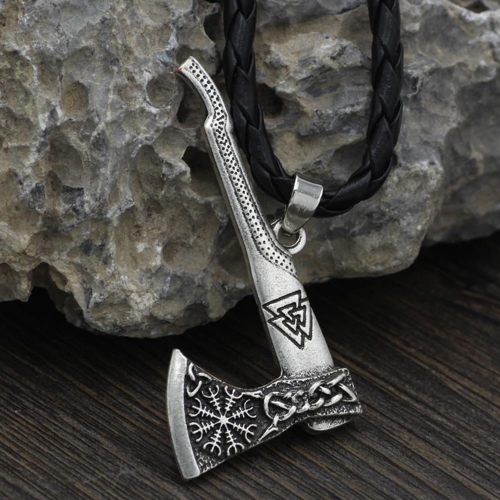 Viking Valknut Axe Pendant Necklace - VikingsBrand