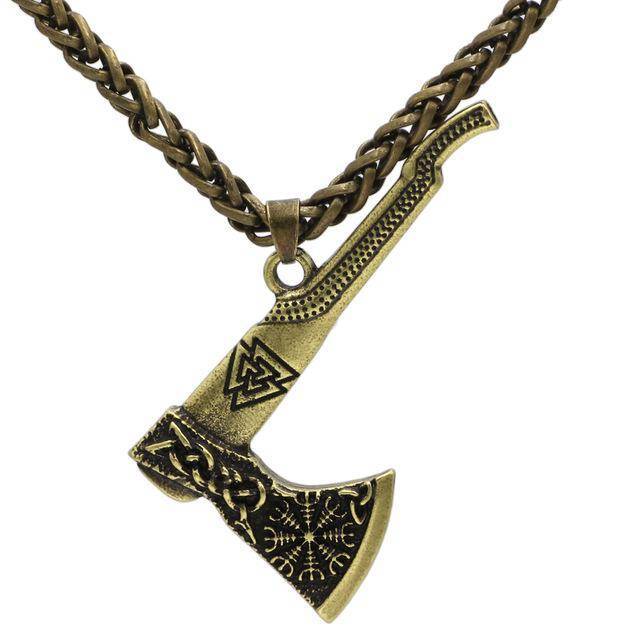Viking Valknut Axe Pendant Necklace - VikingsBrand