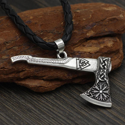 Viking Valknut Axe Pendant Necklace - VikingsBrand