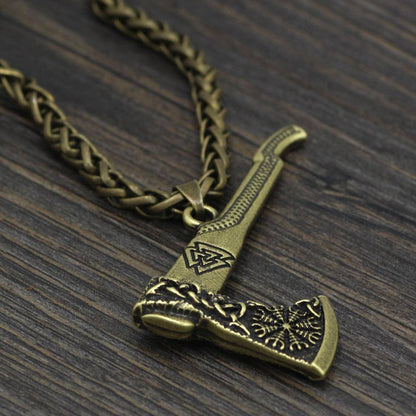 Viking Valknut Axe Pendant Necklace - VikingsBrand