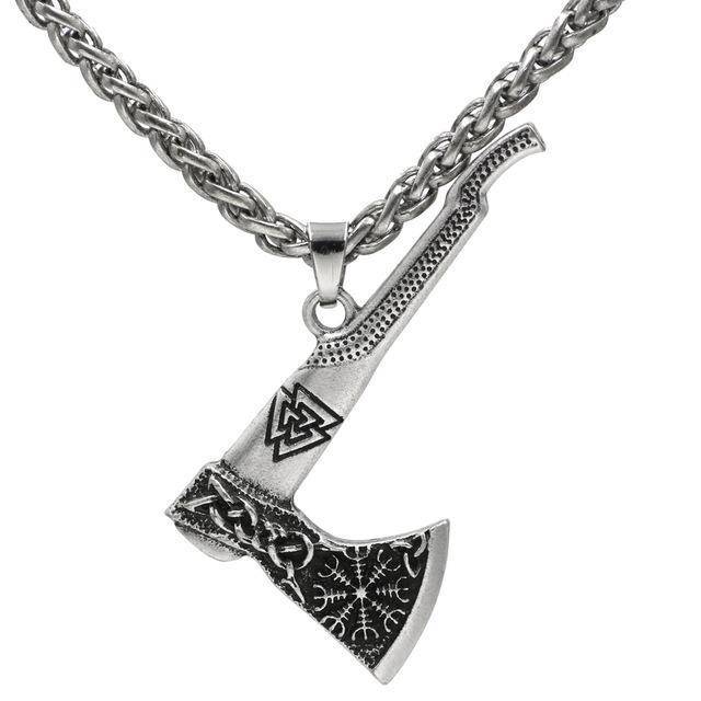Viking Valknut Axe Pendant Necklace - VikingsBrand