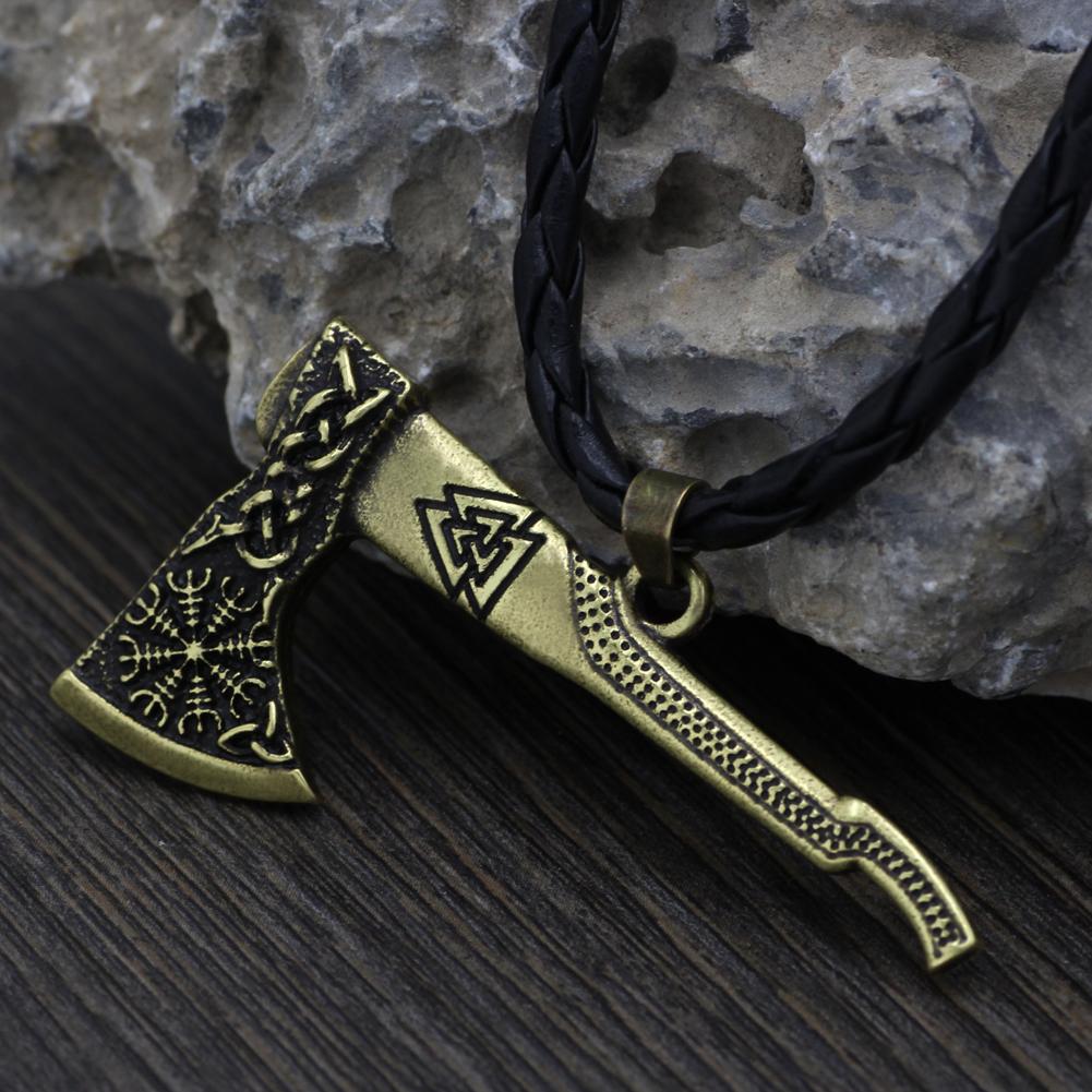 Viking Valknut Axe Pendant Necklace - VikingsBrand