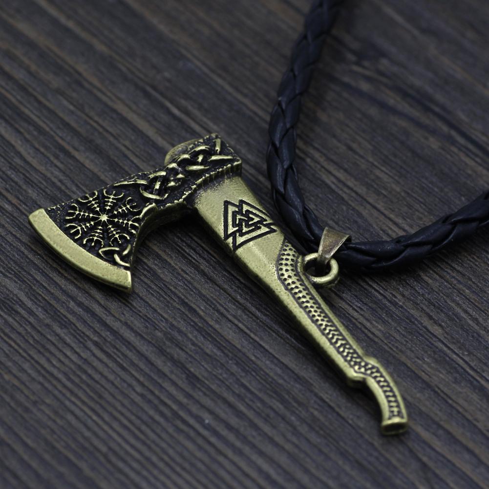 Viking Valknut Axe Pendant Necklace - VikingsBrand