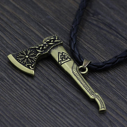 Viking Valknut Axe Pendant Necklace - VikingsBrand