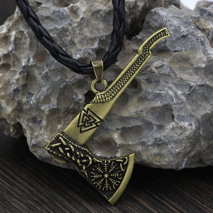 Viking Valknut Axe Pendant Necklace - VikingsBrand