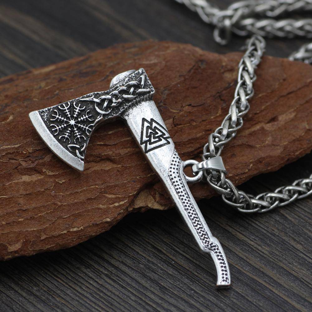 Viking Valknut Axe Pendant Necklace - VikingsBrand