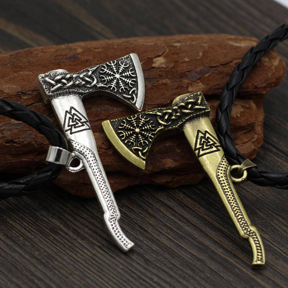 Viking Valknut Axe Pendant Necklace - VikingsBrand