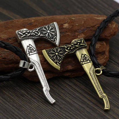 Viking Valknut Axe Pendant Necklace - VikingsBrand