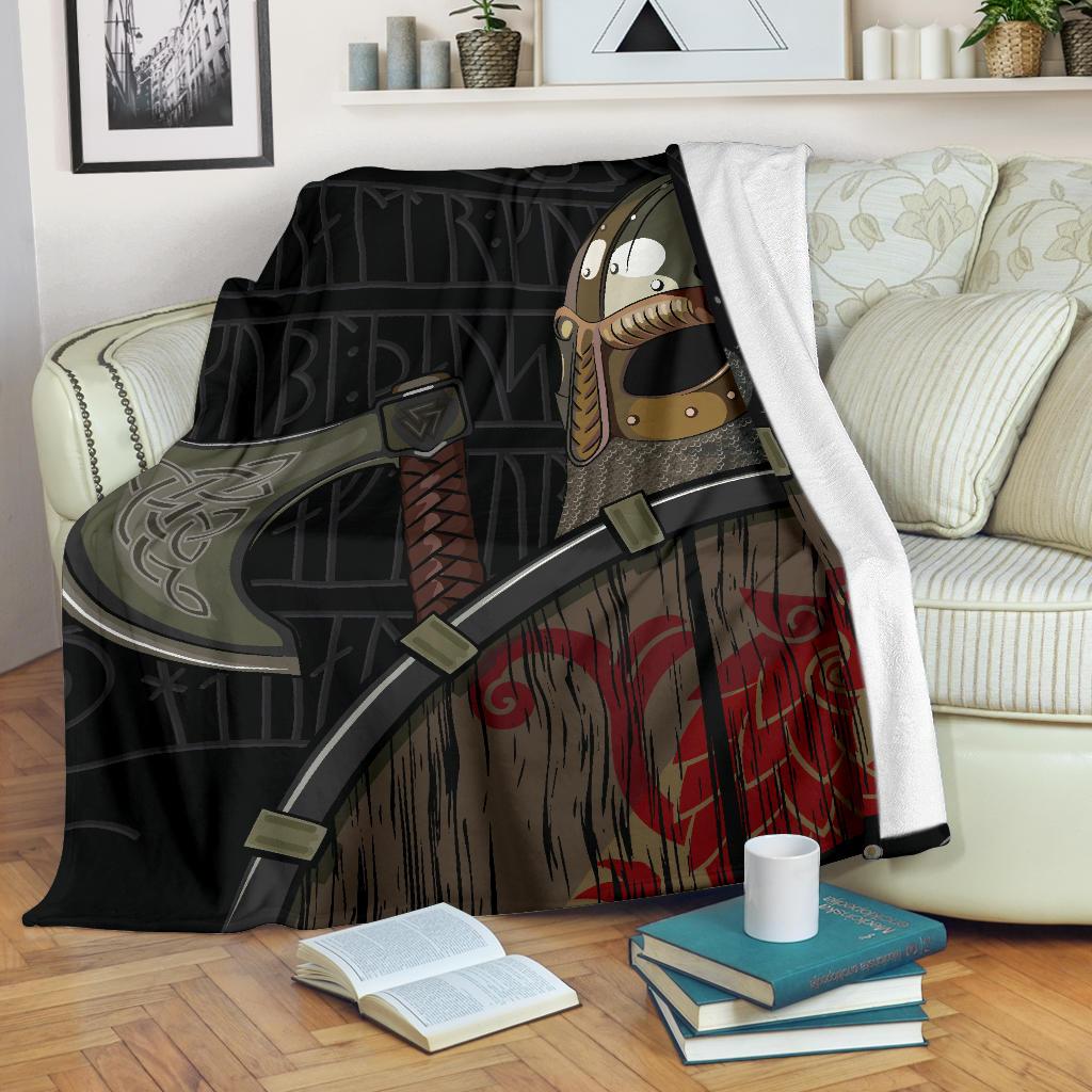 Viking Warrior Fleece Blanket - Viking Home Accessories - VikingsBrand