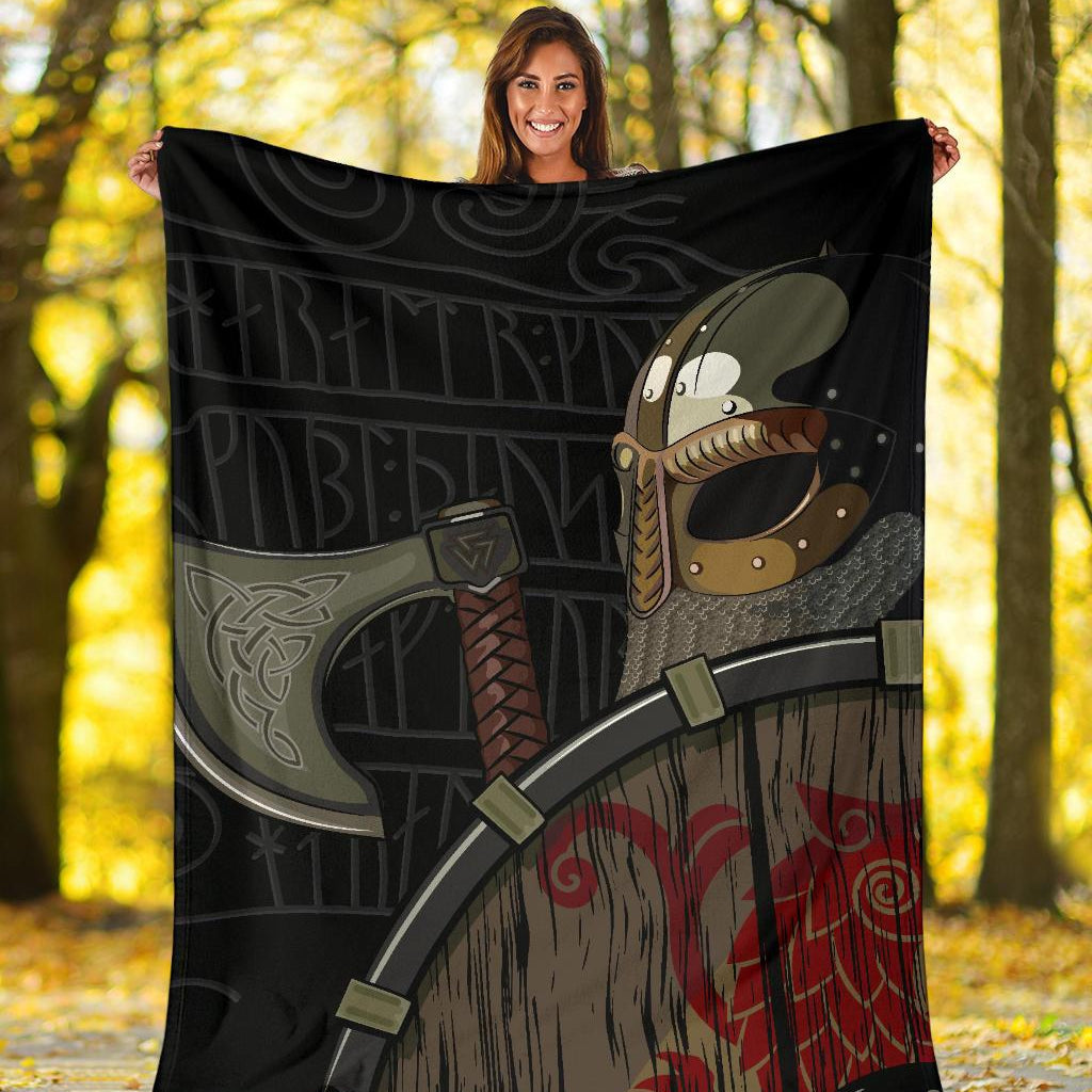 Viking Warrior Fleece Blanket - Viking Home Accessories - VikingsBrand
