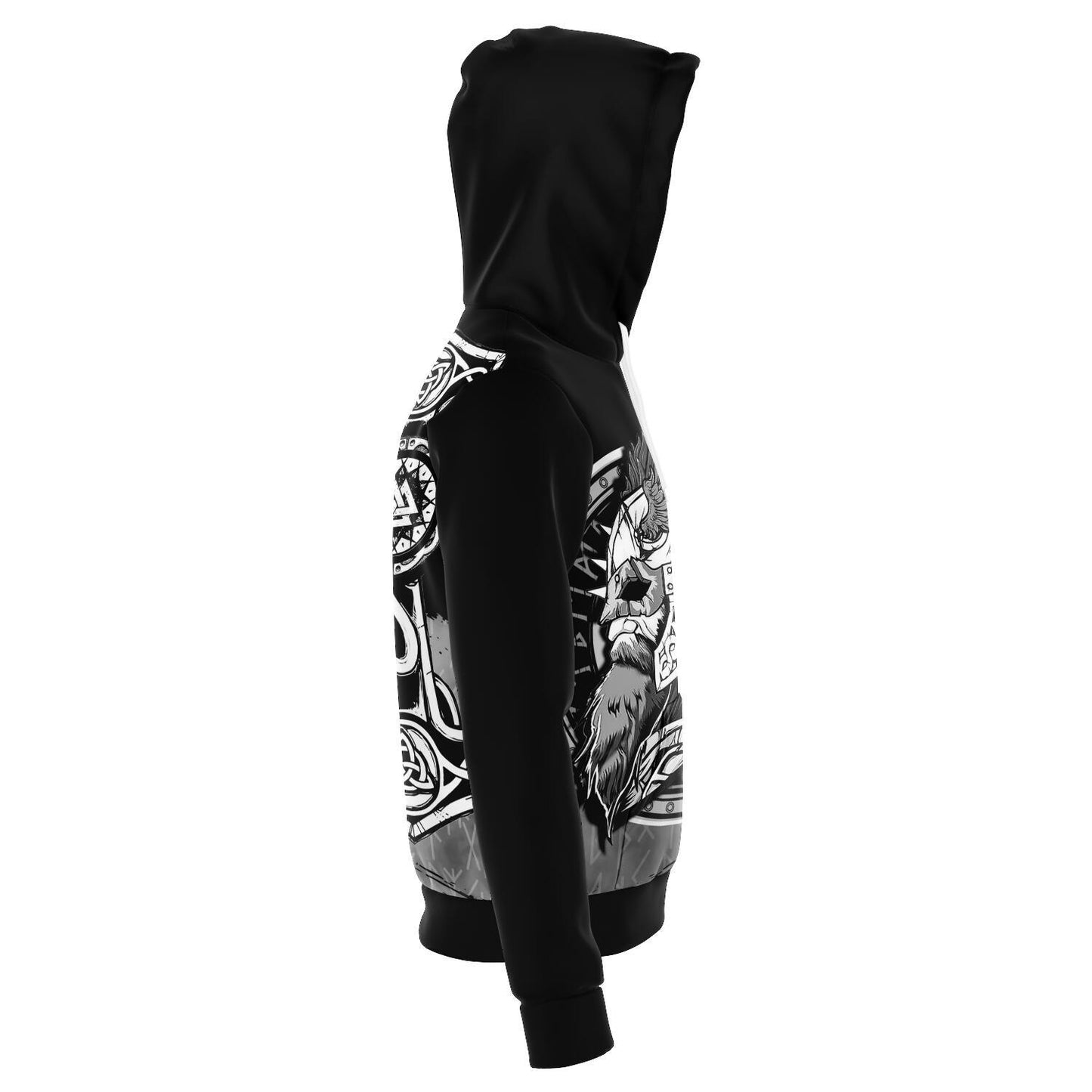 Viking Warrior Grey Hoodie with Mjolnir on the Back