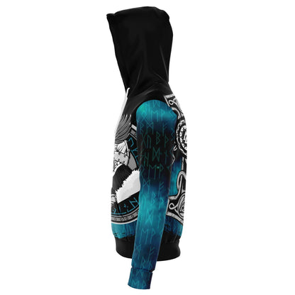 Viking Warrior Hoodie with Mjolnir on the Back