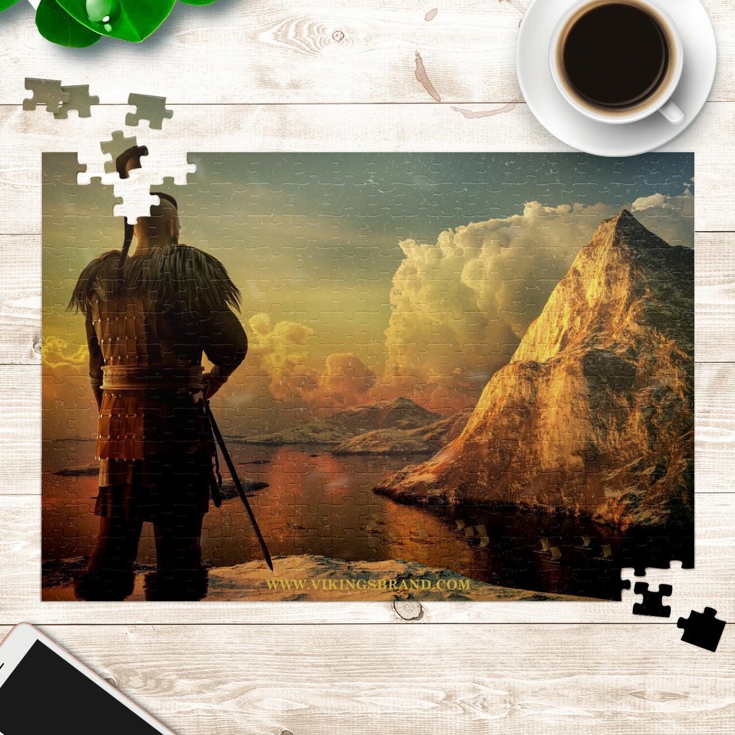 Viking Warrior on the High Cliff Jigsaw Puzzle