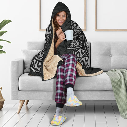 Viking Warrior with Axes Hooded Blanket - VikingsBrand