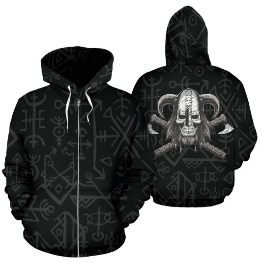 Viking Warrior Zip Up Hoodie - VikingsBrand
