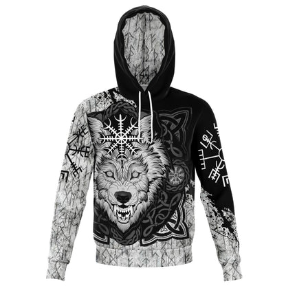 Viking Wolf Head Hoodie
