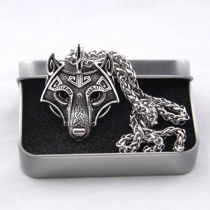 Viking Wolf Head Necklace Original - VikingsBrand