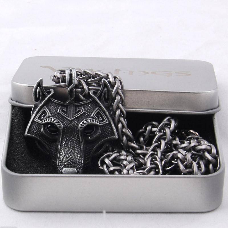 Viking Wolf Head Necklace Original - VikingsBrand
