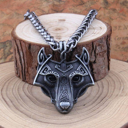 Viking Wolf Head Necklace Original - VikingsBrand