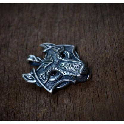 Viking Wolf Head Necklace Original - VikingsBrand