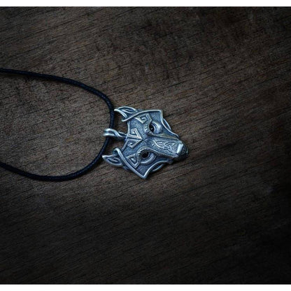 Viking Wolf Head Necklace Original - VikingsBrand