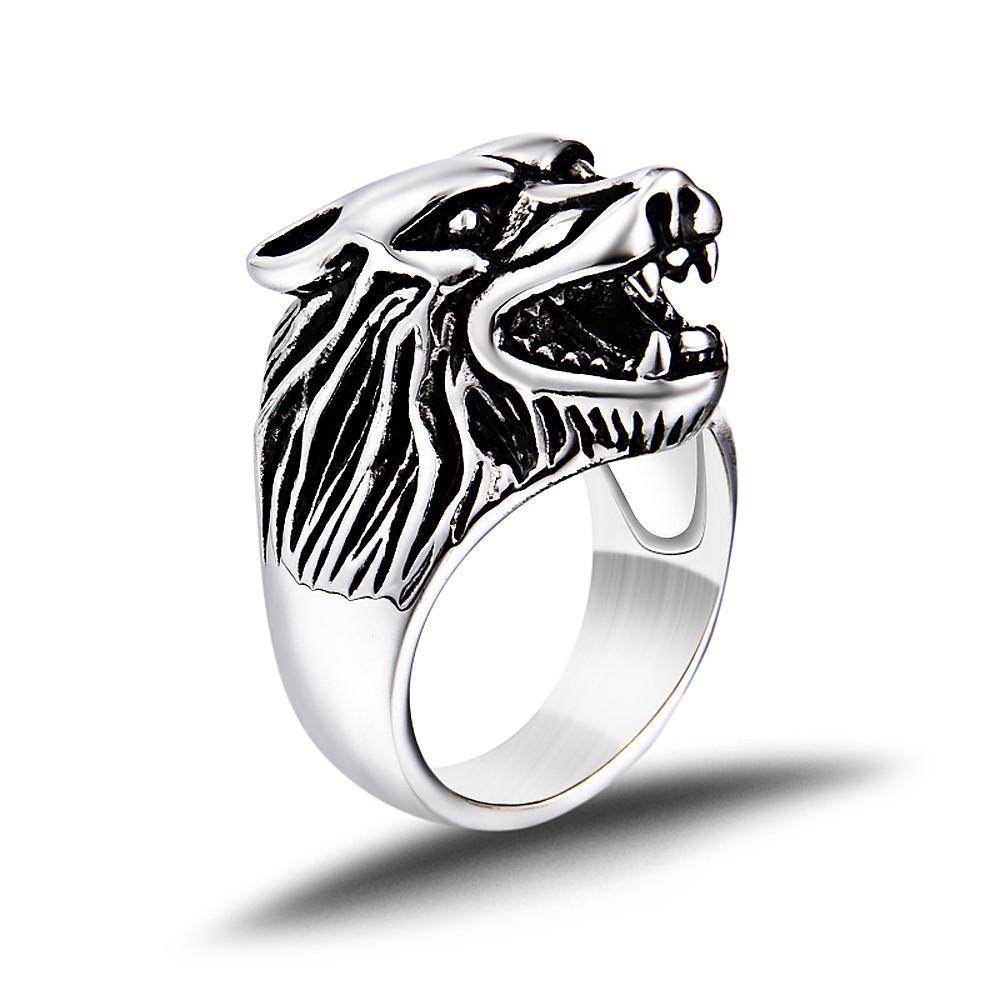Viking Wolf Head Ring - VikingsBrand
