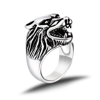 Viking Wolf Head Ring - VikingsBrand