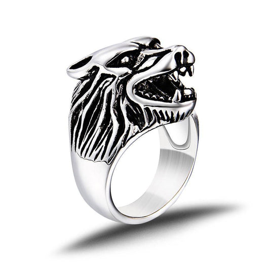 Viking Wolf Head Ring - VikingsBrand