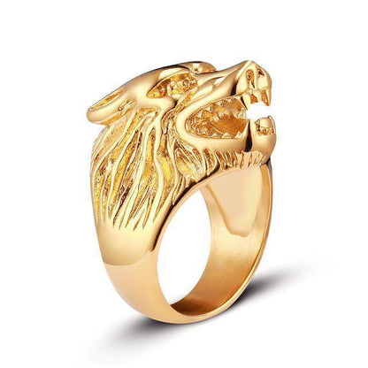 Viking Wolf Head Ring - VikingsBrand
