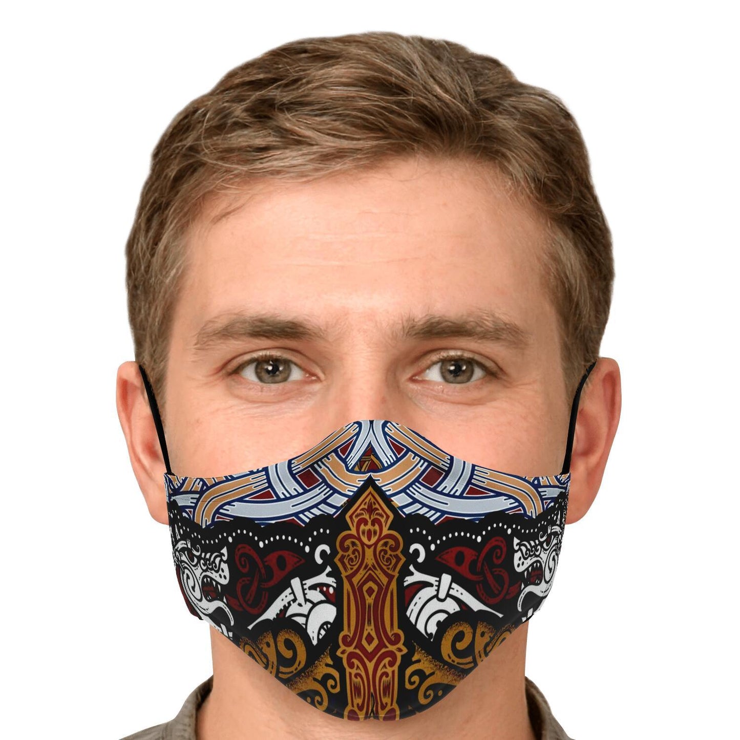Viking Wolves Face Mask Cover