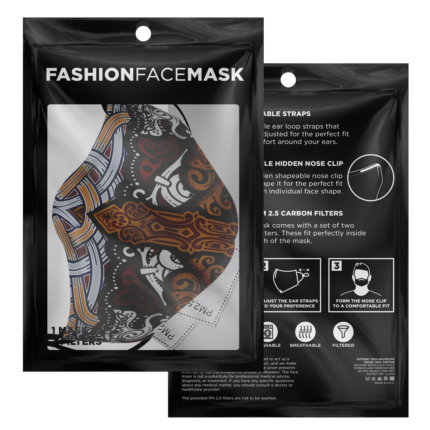 Viking Wolves Face Mask Cover
