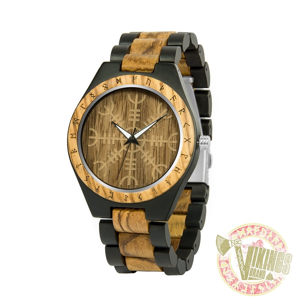 Viking Wooden Watch - Engrave Your Initials in Runic Symbols - VikingsBrand