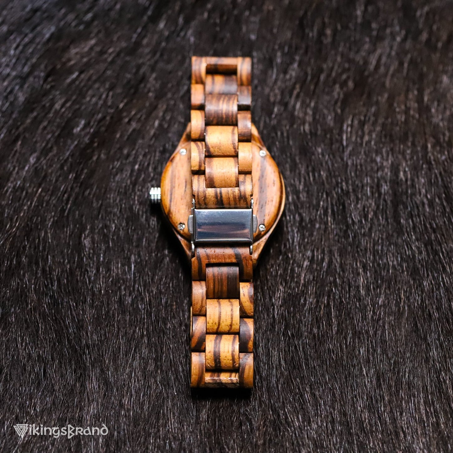 Viking Shieldmaiden Wooden Watch (for Women) with Helm of Awe Dial