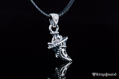 Vikings Canine Pendant with Rope Sterling Silver Jewelry