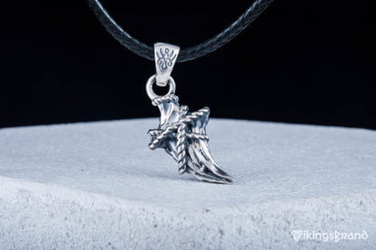 Vikings Canine Pendant with Rope Sterling Silver Jewelry