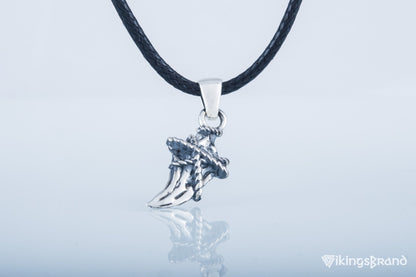 Vikings Canine Pendant with Rope Sterling Silver Jewelry