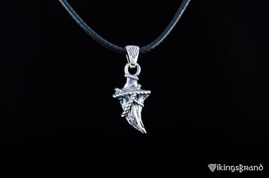 Vikings Canine Pendant with Rope Sterling Silver Jewelry
