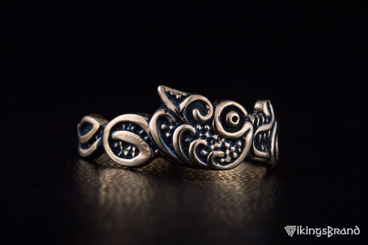 Vikings Fenrir Ring Handmade Bronze Unique Norse Jewelry