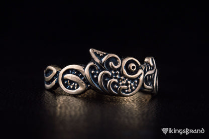Vikings Fenrir Ring Handmade Bronze Unique Norse Jewelry